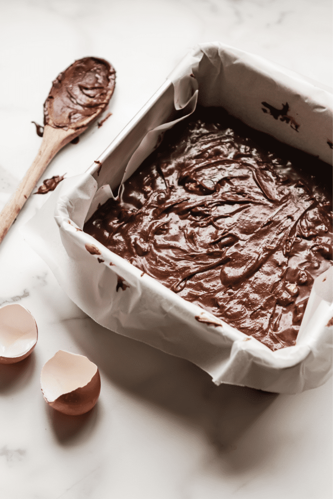 leave an overhang to help lift the brownies out of the pan