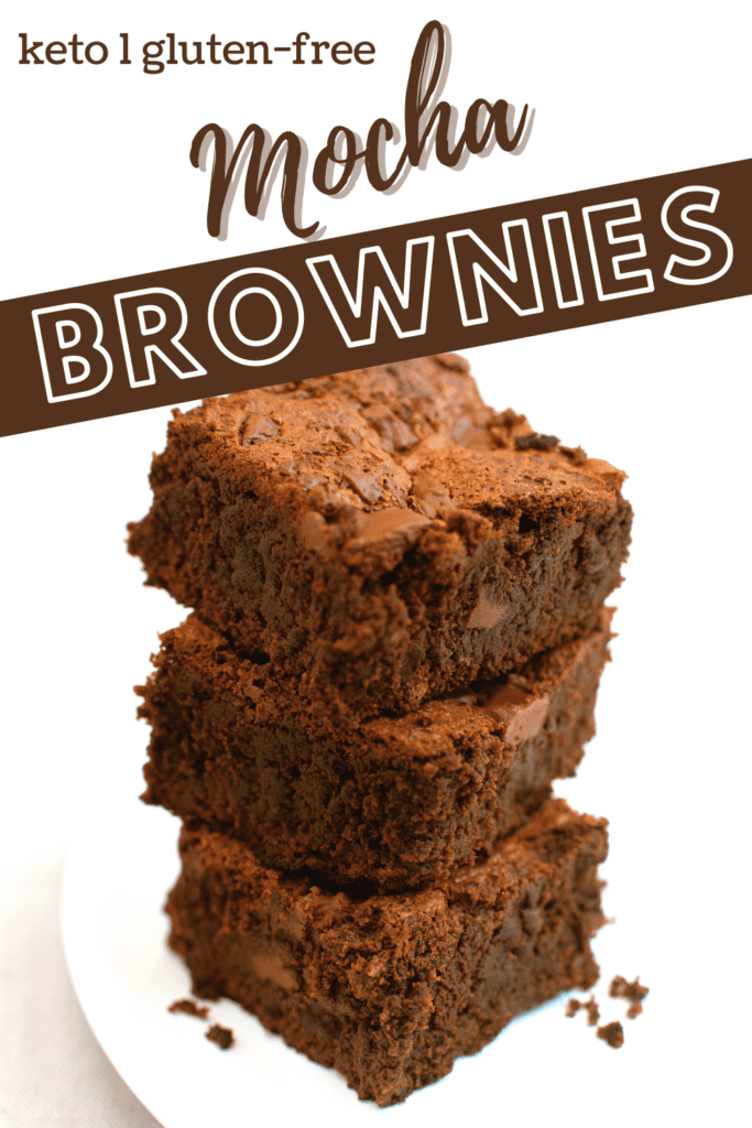 keto brownies stacked