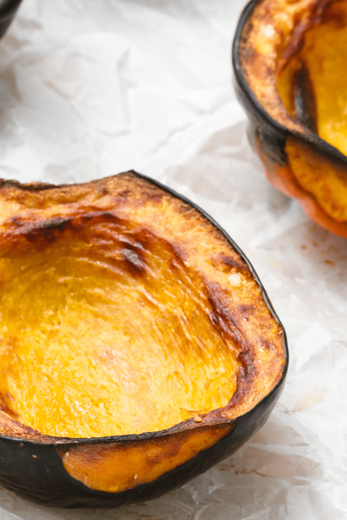sliced and roasted acorn squash