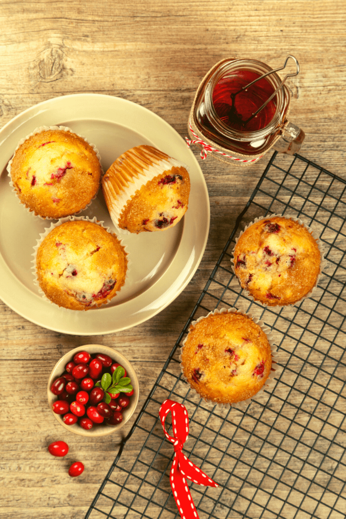 cranberry muffins on a plate
