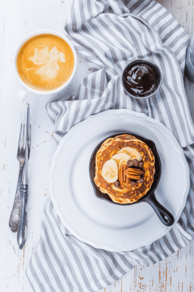 perfectly portioned chocolate chip pancakes