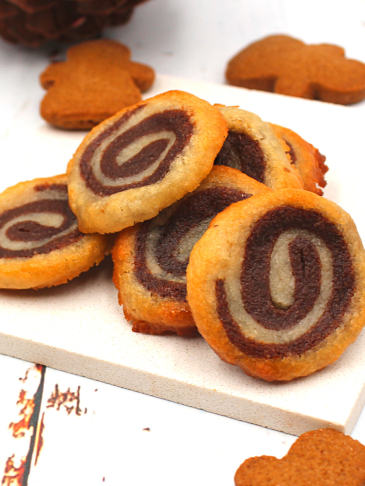 holiday marzipan pinwheel cookies baked and gluten-free