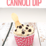 a bowl of cannoli dip