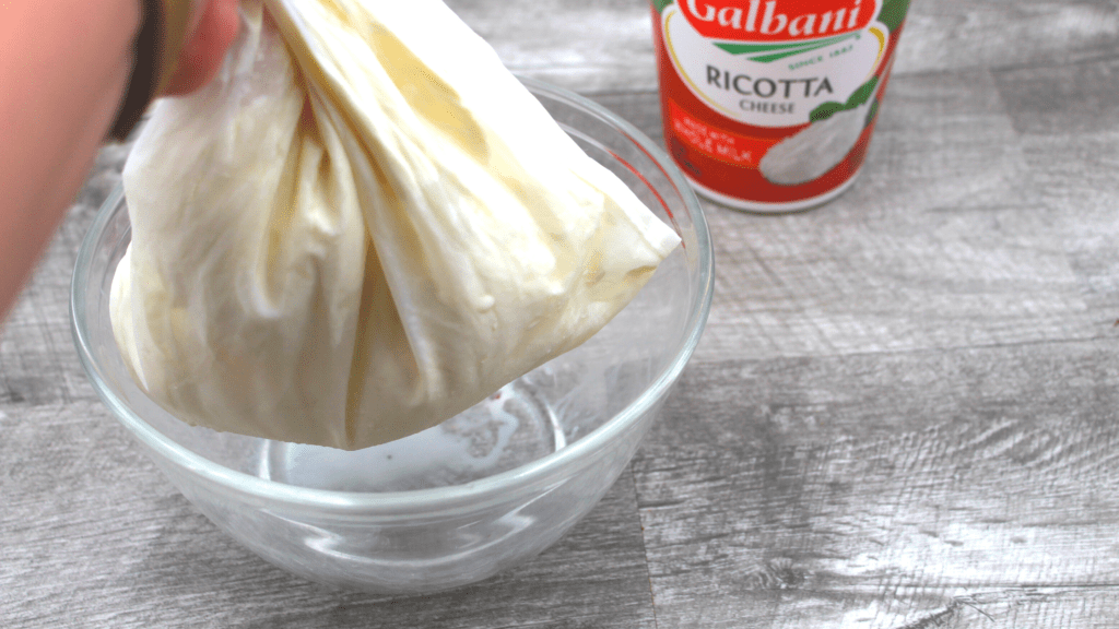 strain all the water out of the ricotta