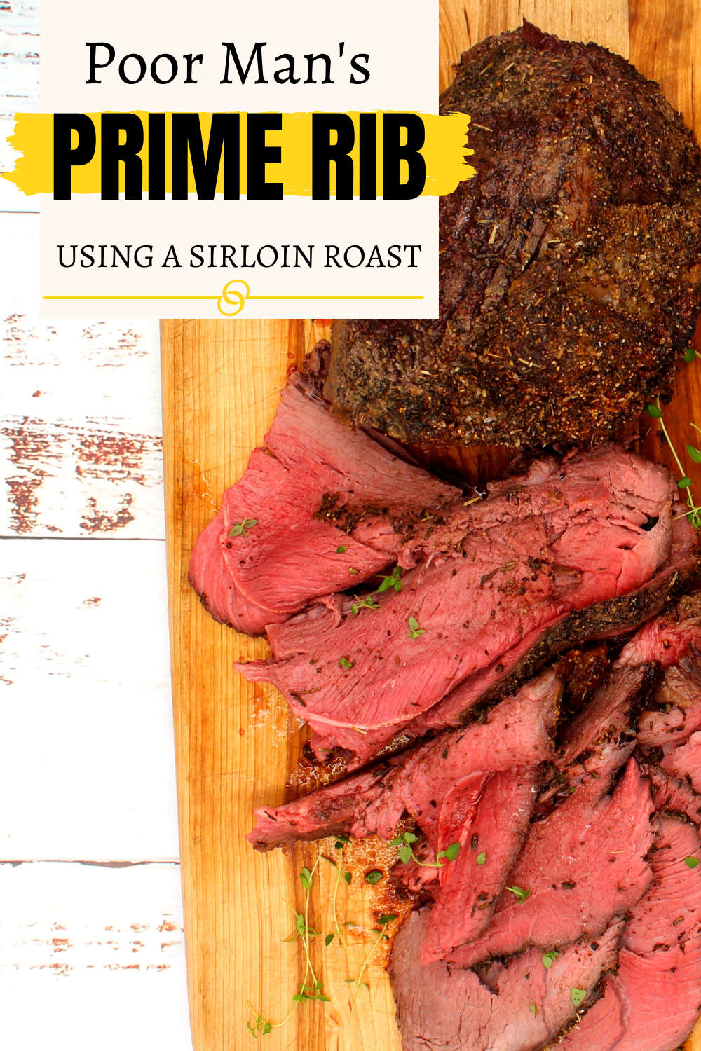 a medium-rare sirloin roast