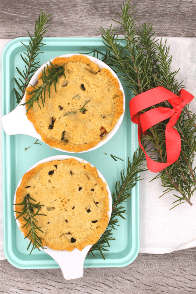 Whole30 pot pies on a serving platter