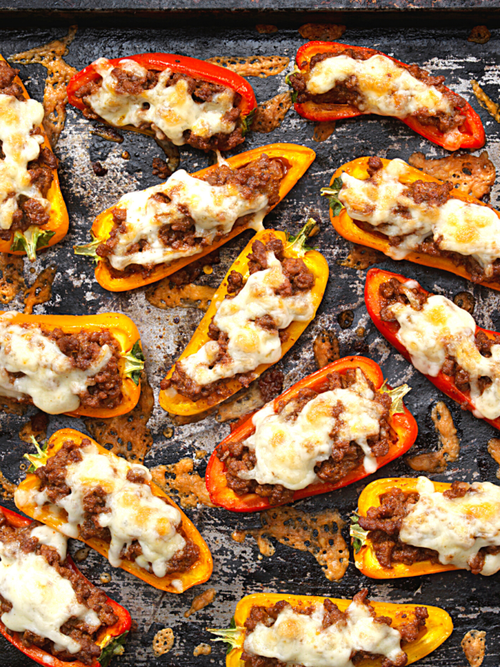 taco meat stuffed in mini peppers