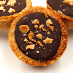 sea salt and peanuts on top of cookie cup