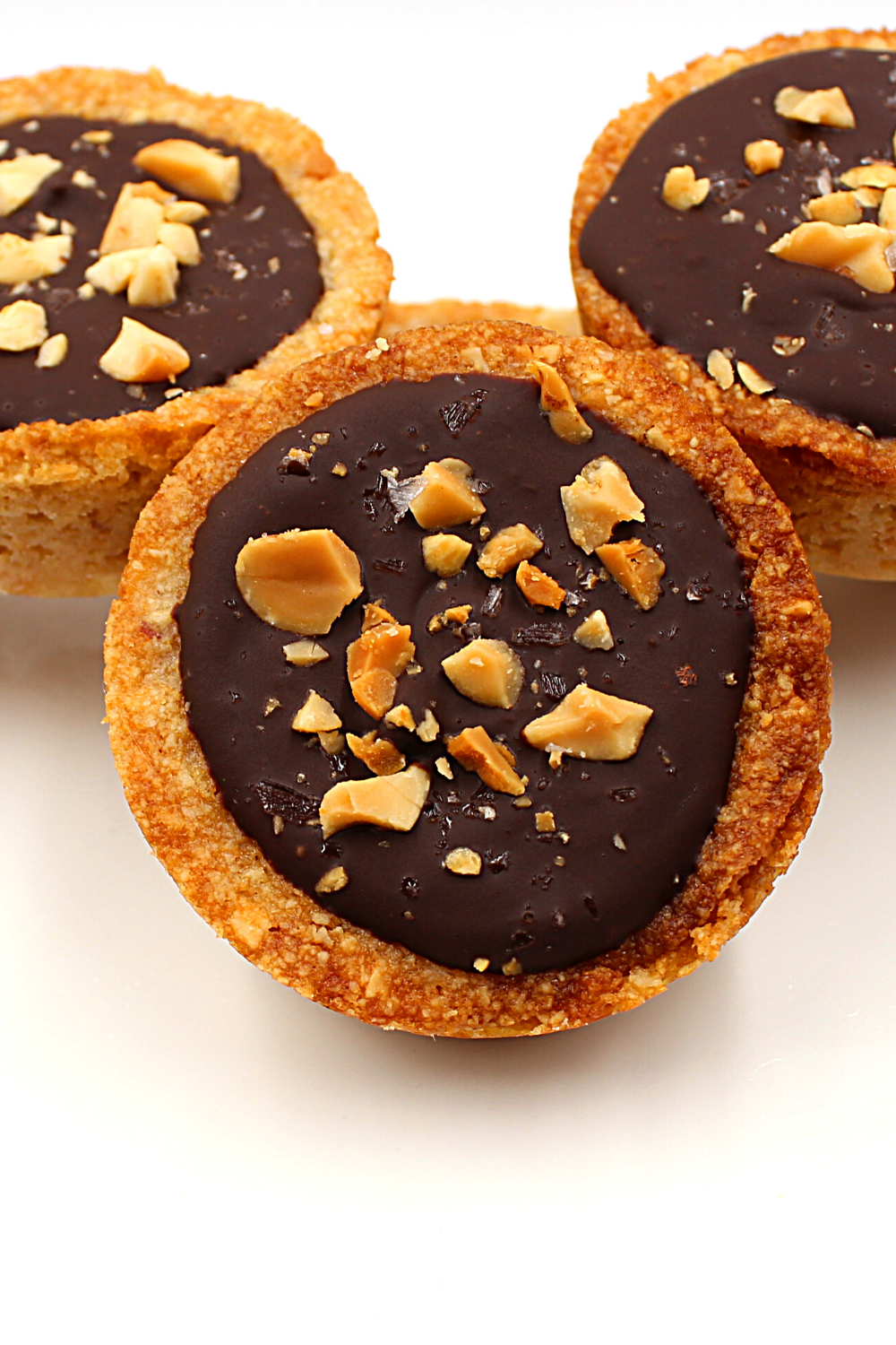 sea salt and peanuts on top of cookie cup
