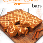 sugar-free carrot cake made into bars