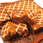 carrot cake bars on a cutting board