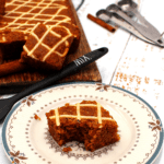 a slice of keto carrot cake bars
