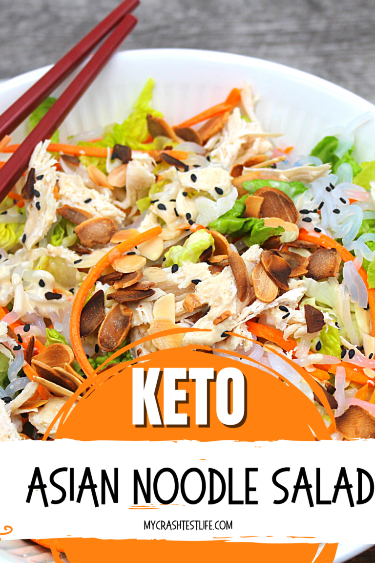 noodles, chicken, lettuce and asian dressing make this keto salad