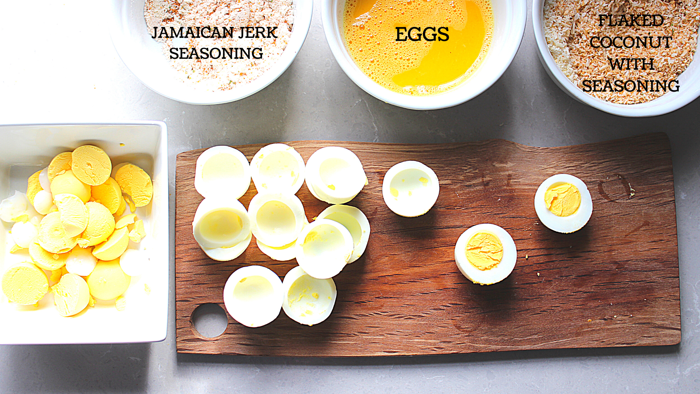 egg sliced with dipping