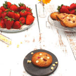 strawberries and white chocolate in a cookie
