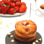 white chocolate strawberry sugar-free cookies stacked on top of each other