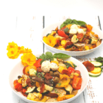 a bowl of roasted summer vegetable
