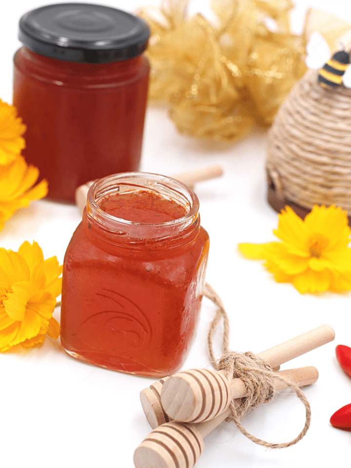 homemade hot honey in a jar