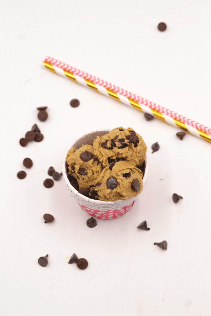 healthy bowl of edible keto cookie dough