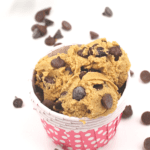 plant-based edible cookie dough with chocolate chips