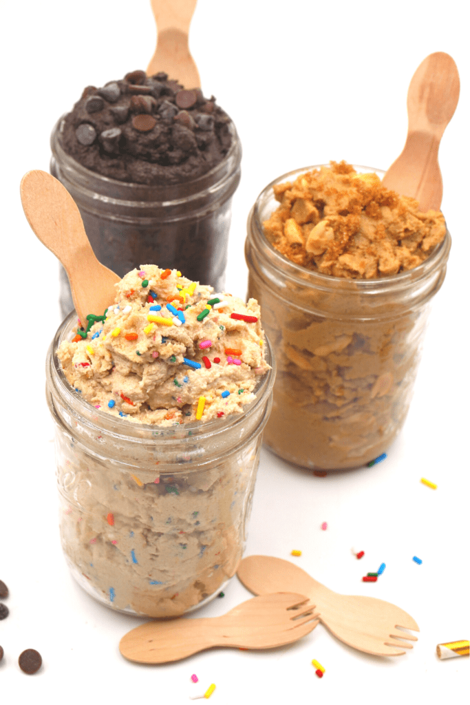 3 flavours of edible sugar-free cookie dough