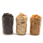 brownie, peanut butter and funfetti sugar-free cookie dough