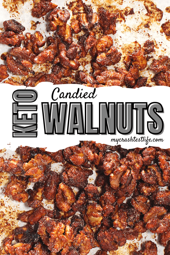 a plate of sugar-free candied walnuts