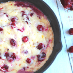 easy white cheddar dip in a cast iron skillet