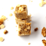 sugar-free white chocolate fudge with candied walnuts
