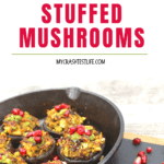 stuffed mushrooms in a skillet
