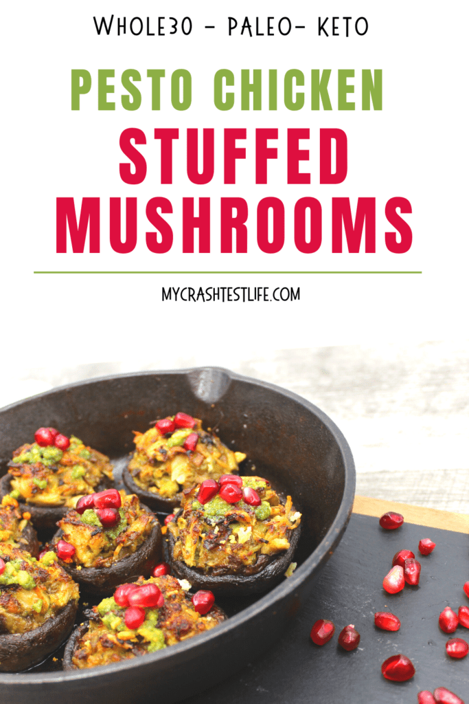stuffed mushrooms in a skillet