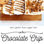 sliced keto chocolate chip icebox cake