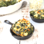 spinach souffle in a serving dish