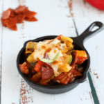 crustless keto pizza made in a skillet