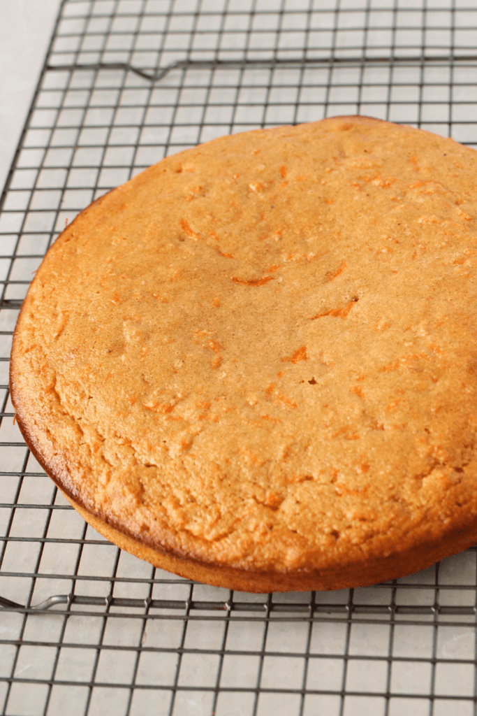 keto carrot cake after it has been baked