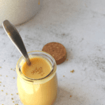 Keto creamy mustard sauce in a jar