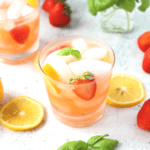 easy sugar-free strawberry lemon cocktail on ice