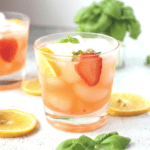 sugar-free cocktail with strawberries and lemon