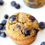 high fiber keto muffins with blueberries