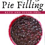 easy keto blueberry pie filling in a pot