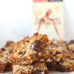 easy keto cowboy cookie bars that have a gooey center