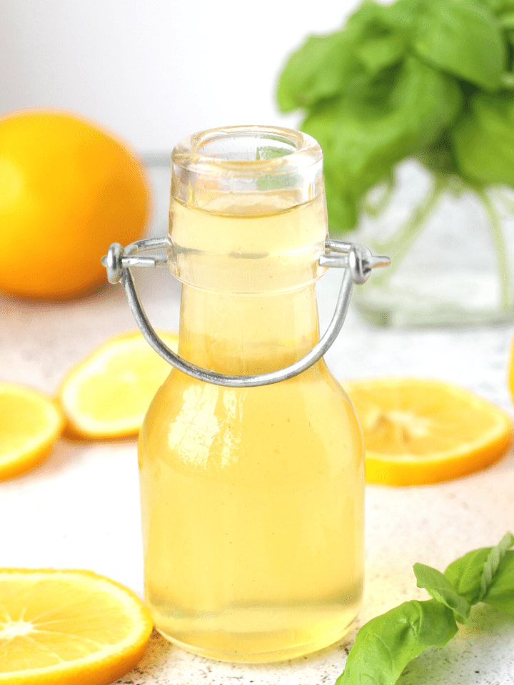 easy keto lemon simple syrup in a jar