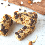 keto granola bars made with coconut nut, almonds and chocolate chips