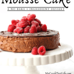 chocolate flourless cake topped with berries makes the perfect summer no bake dessert