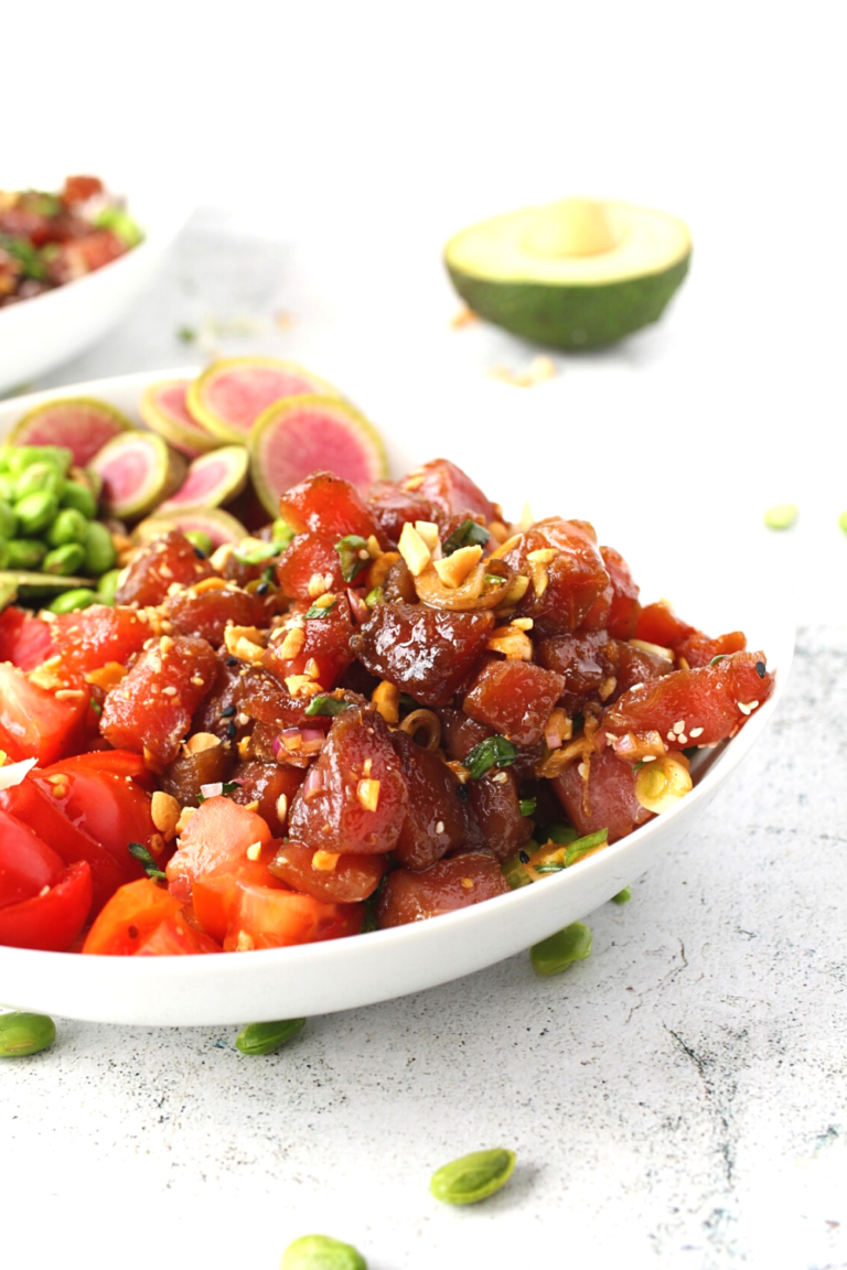 Easy Keto Ahi Tuna Poke Bowl Whole30 and Paleo Options