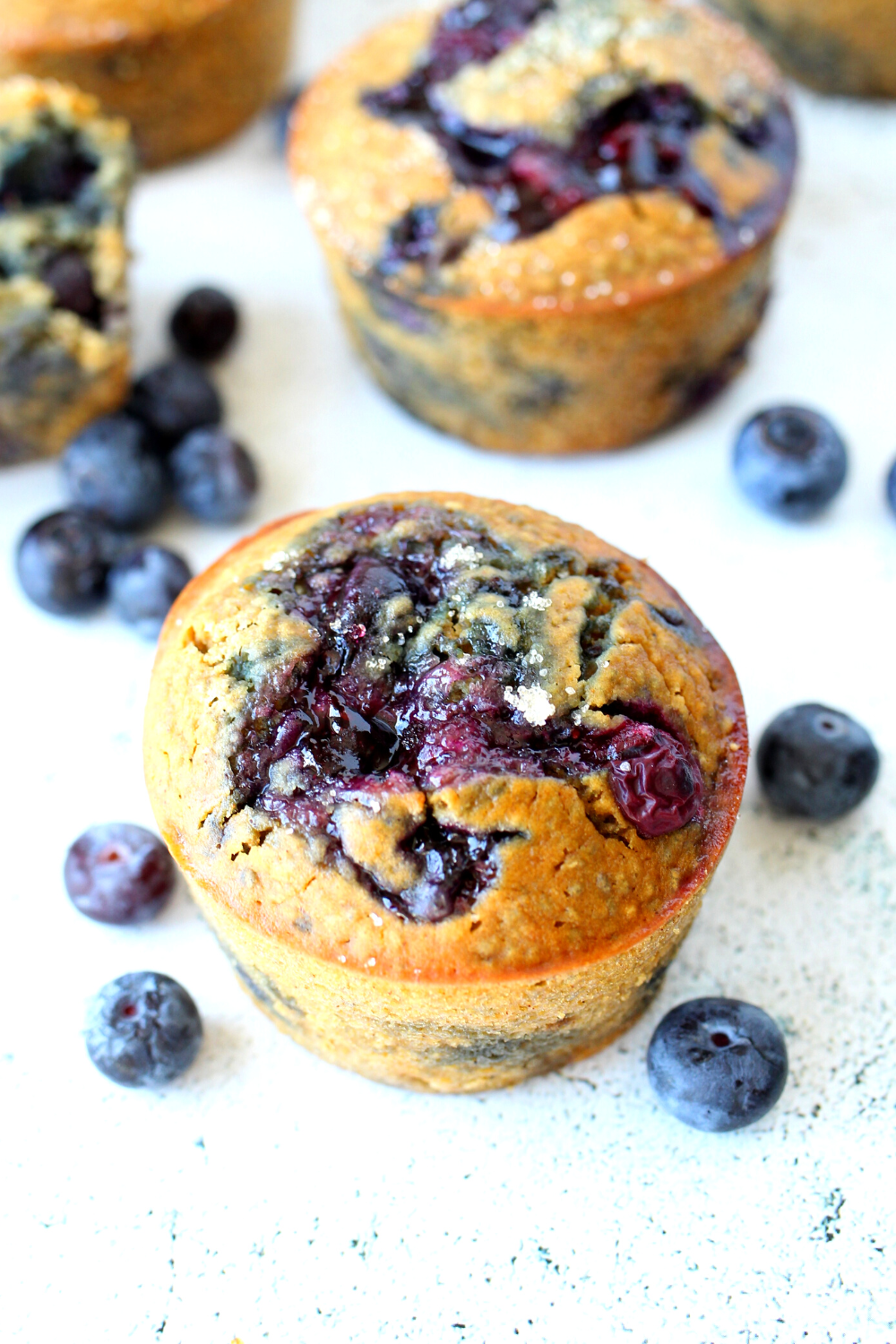 blueberry muffin using homemade keto high fiber baking mix