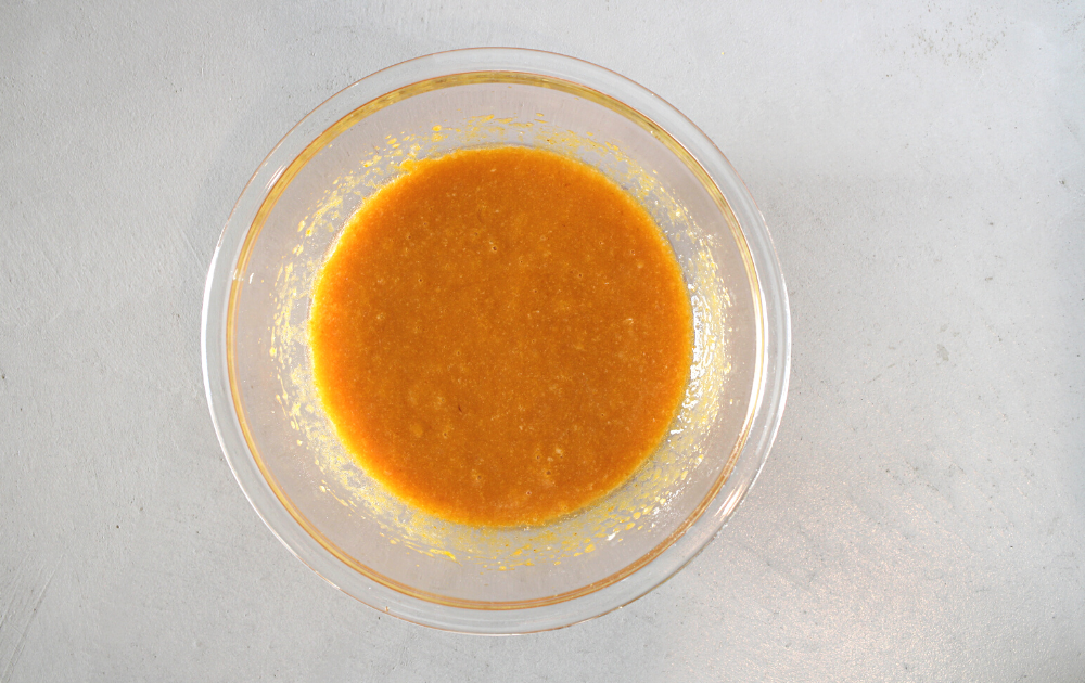 Instructions - Stir the wet keto pumpkin bar ingredients together until fully combined