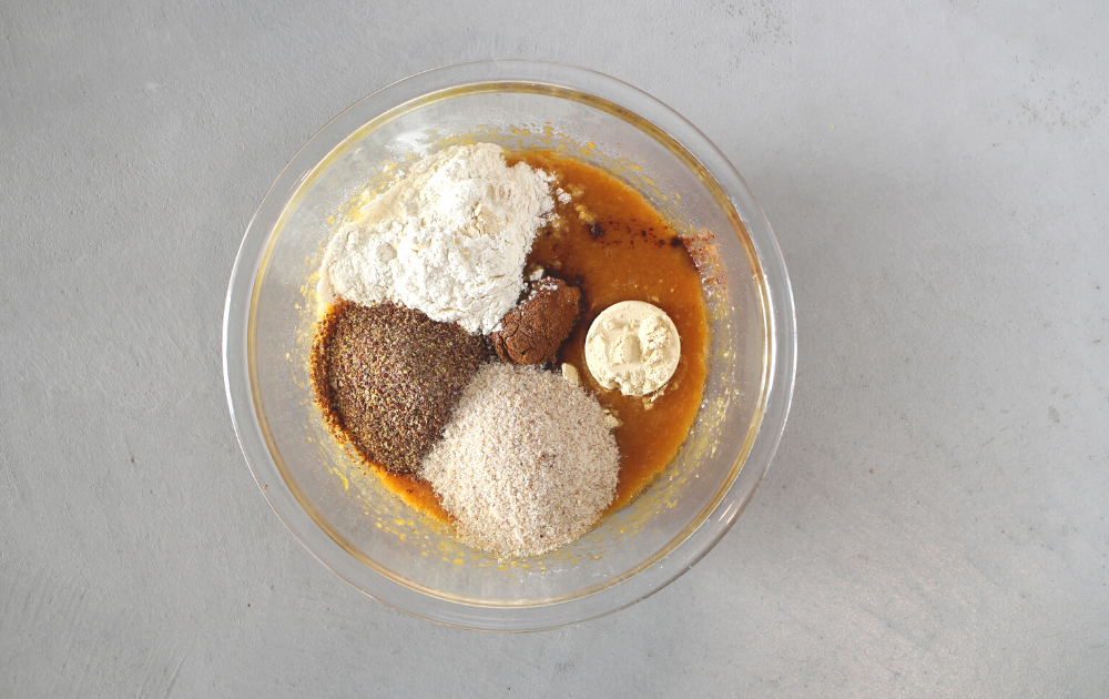 Instructions - Add in the keto high fiber baking mix and stir
