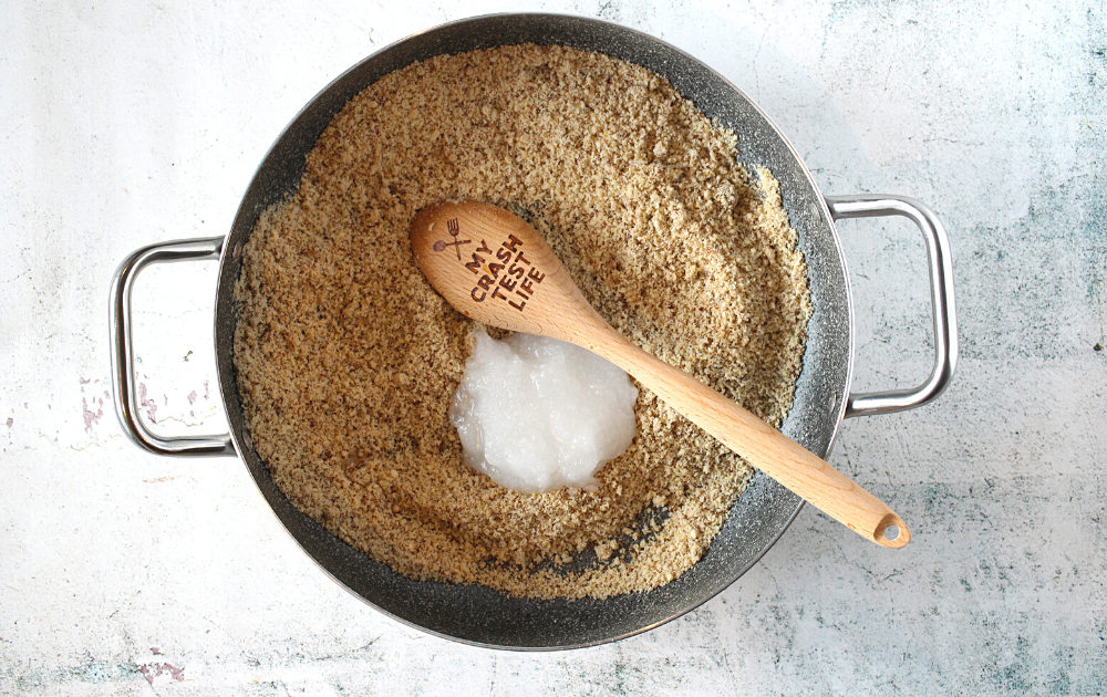 Step 2 - Remove the pan from the heat source and stir in the coconut, cinnamon and salt