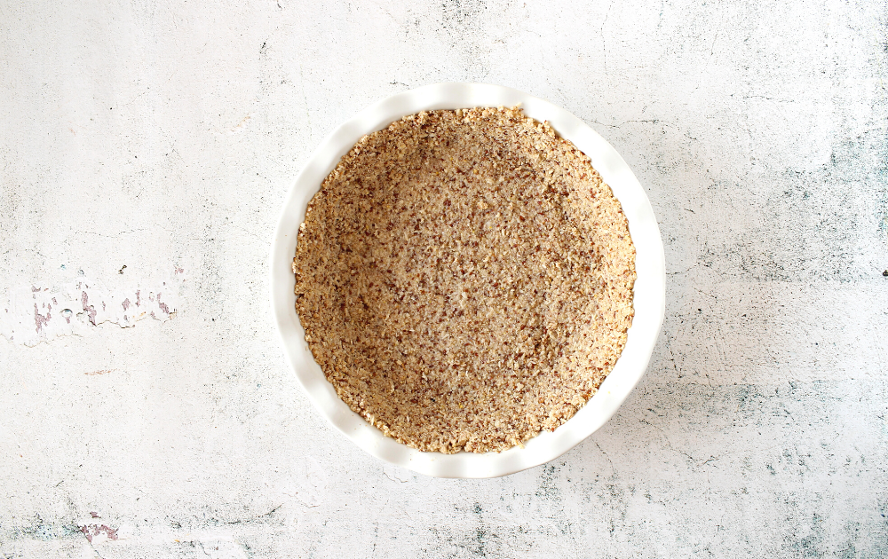 Step 3 - Press the mixture into a pie dish and freeze for 30 minutes